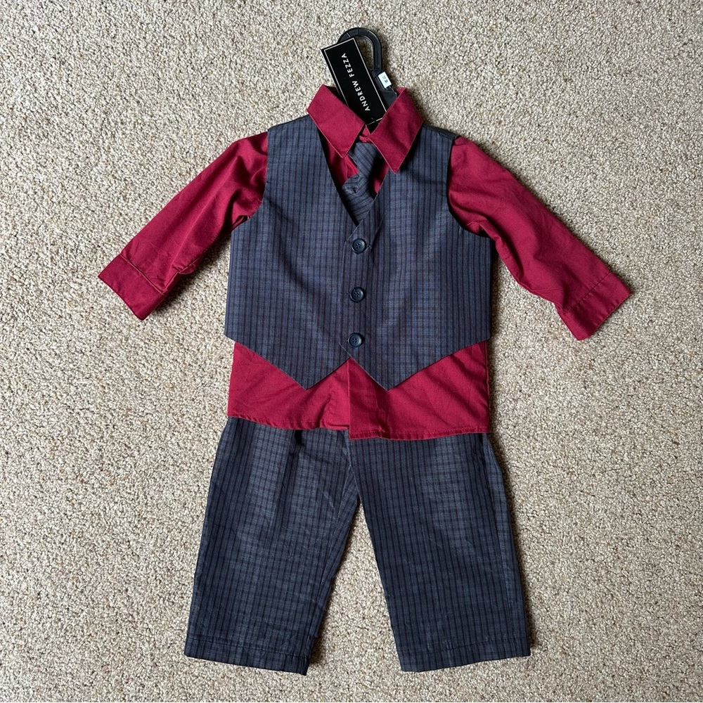 NEW 12mo Dress Suit - Infant Formal Wear 4pc Set